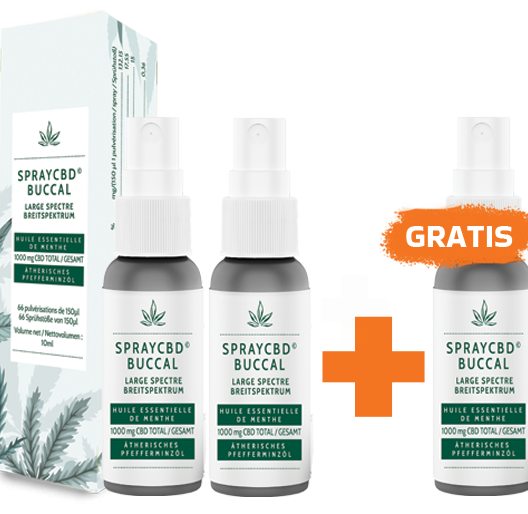 Tollen Angebot - 2 CBD-Sprays 10% + 1 Gratis !