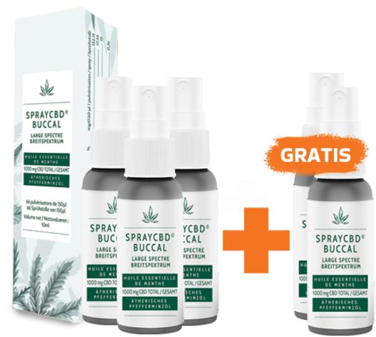 Einmaligen Angebot - 3 CBD-Sprays 10% + 2 Gratis!