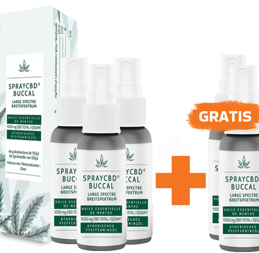 Einmaligen Angebot - 3 CBD-Sprays 10% + 2 Gratis!